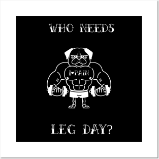 Weight lifting shirt-Who needs leg day Posters and Art